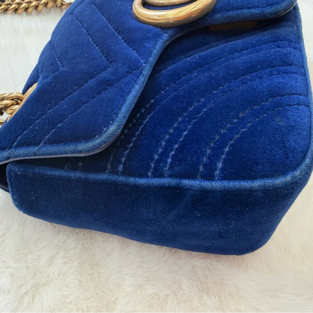 GUCCI Blue Marmont Quilted Crossbody/Shoulder Bag - Picture 7 of 13